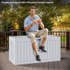 imageYITAHOME 32 Gallon Deck Box Resin Storage with Lockable Lid ampamp Side Handles Indoor Outdoor Small Container for Patio Cushion Garden Pool Accessories Backyard Furniture Water ResistantWhite