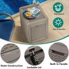 imageYITAHOME 32 Gallon Deck Box Resin Storage with Lockable Lid ampamp Side Handles Indoor Outdoor Small Container for Patio Cushion Garden Pool Accessories Backyard Furniture Water ResistantLight Brown
