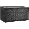 imageYITAHOME 32 Gallon Deck Box Resin Storage with Lockable Lid ampamp Side Handles Indoor Outdoor Small Container for Patio Cushion Garden Pool Accessories Backyard Furniture Water ResistantBlack
