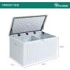 imageYITAHOME 32 Gallon Deck Box Resin Storage with Lockable Lid ampamp Side Handles Indoor Outdoor Small Container for Patio Cushion Garden Pool Accessories Backyard Furniture Water ResistantWhite