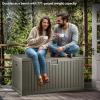 imageYITAHOME 32 Gallon Deck Box Resin Storage with Lockable Lid ampamp Side Handles Indoor Outdoor Small Container for Patio Cushion Garden Pool Accessories Backyard Furniture Water ResistantLight Brown