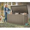 imageYITAHOME 32 Gallon Deck Box Resin Storage with Lockable Lid ampamp Side Handles Indoor Outdoor Small Container for Patio Cushion Garden Pool Accessories Backyard Furniture Water ResistantLight Brown