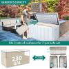 imageYITAHOME 32 Gallon Deck Box Resin Storage with Lockable Lid ampamp Side Handles Indoor Outdoor Small Container for Patio Cushion Garden Pool Accessories Backyard Furniture Water ResistantWhite