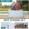 imageYITAHOME 32 Gallon Deck Box Resin Storage with Lockable Lid ampamp Side Handles Indoor Outdoor Small Container for Patio Cushion Garden Pool Accessories Backyard Furniture Water ResistantWhite