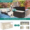 imageYITAHOME 32 Gallon Deck Box Resin Storage with Lockable Lid ampamp Side Handles Indoor Outdoor Small Container for Patio Cushion Garden Pool Accessories Backyard Furniture Water ResistantDark Brown