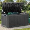 imageYITAHOME 32 Gallon Deck Box Resin Storage with Lockable Lid ampamp Side Handles Indoor Outdoor Small Container for Patio Cushion Garden Pool Accessories Backyard Furniture Water ResistantBlack