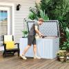imageYITAHOME 32 Gallon Deck Box Resin Storage with Lockable Lid ampamp Side Handles Indoor Outdoor Small Container for Patio Cushion Garden Pool Accessories Backyard Furniture Water ResistantWhite