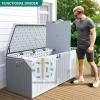 imageYITAHOME 32 Gallon Deck Box Resin Storage with Lockable Lid ampamp Side Handles Indoor Outdoor Small Container for Patio Cushion Garden Pool Accessories Backyard Furniture Water ResistantWhite