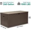 imageYITAHOME 32 Gallon Deck Box Resin Storage with Lockable Lid ampamp Side Handles Indoor Outdoor Small Container for Patio Cushion Garden Pool Accessories Backyard Furniture Water ResistantDark Brown