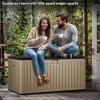 imageYITAHOME 32 Gallon Deck Box Resin Storage with Lockable Lid ampamp Side Handles Indoor Outdoor Small Container for Patio Cushion Garden Pool Accessories Backyard Furniture Water ResistantBlackBrown
