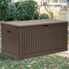 imageYITAHOME 32 Gallon Deck Box Resin Storage with Lockable Lid ampamp Side Handles Indoor Outdoor Small Container for Patio Cushion Garden Pool Accessories Backyard Furniture Water ResistantDark Brown