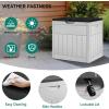 imageYITAHOME 32 Gallon Deck Box Resin Storage with Lockable Lid ampamp Side Handles Indoor Outdoor Small Container for Patio Cushion Garden Pool Accessories Backyard Furniture Water ResistantLight Gray