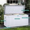 imageYITAHOME 32 Gallon Deck Box Resin Storage with Lockable Lid ampamp Side Handles Indoor Outdoor Small Container for Patio Cushion Garden Pool Accessories Backyard Furniture Water ResistantWhite
