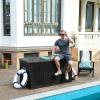 imageYITAHOME 32 Gallon Deck Box Resin Storage with Lockable Lid ampamp Side Handles Indoor Outdoor Small Container for Patio Cushion Garden Pool Accessories Backyard Furniture Water ResistantBlack