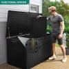 imageYITAHOME 32 Gallon Deck Box Resin Storage with Lockable Lid ampamp Side Handles Indoor Outdoor Small Container for Patio Cushion Garden Pool Accessories Backyard Furniture Water ResistantBlack