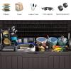 imageYITAHOME 32 Gallon Deck Box Resin Storage with Lockable Lid ampamp Side Handles Indoor Outdoor Small Container for Patio Cushion Garden Pool Accessories Backyard Furniture Water ResistantDark Brown