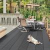 imageYITAHOME 36 PCS Plastic Interlocking Deck Tiles Waterproof Outdoor Flooring All Weather Use Durable ampamp SlipResistant for Patio Garden Deck Poolside Backyard 12x12 Inches Dark Grey Diagonal