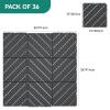 imageYITAHOME 36 PCS Plastic Interlocking Deck Tiles Waterproof Outdoor Flooring All Weather Use Durable ampamp SlipResistant for Patio Garden Deck Poolside Backyard 12x12 Inches Dark Grey Diagonal