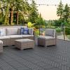 imageYITAHOME 36 PCS Plastic Interlocking Deck Tiles Waterproof Outdoor Flooring All Weather Use Durable ampamp SlipResistant for Patio Garden Deck Poolside Backyard 12x12 Inches Dark Grey Diagonal