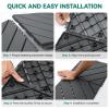 imageYITAHOME 36 PCS Plastic Interlocking Deck Tiles Waterproof Outdoor Flooring All Weather Use Durable ampamp SlipResistant for Patio Garden Deck Poolside Backyard 12x12 Inches Dark Grey Diagonal