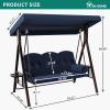 imageYITAHOME 3Seat Deluxe Outdoor Porch Swing Large Patio Swing Chair with Weather Resistant Steel Frame Removable Cushions ampamp Pillow Suitable for Garden Poolside Balcony Navy MAYIH0000609MA