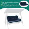 imageYITAHOME 3Seat Deluxe Porch Swing Outdoor Heavy Duty Patio Swing Chair with Adjustable Canopy Removable Cushions Weather Resistant Steel Frame Suitable for Garden Lawn Backyard Balcony Navy Blue