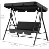 imageYITAHOME 3Seat Porch Swing Outdoor Heavy Duty Patio Swing Chair with Stand Adjustable Canopy Soft Cushion for Garden Patio Lawn Balcony and Deck BrownBlack