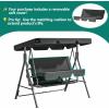 imageYITAHOME 3Seat Porch Swing Outdoor Heavy Duty Patio Swing Chair with Stand Adjustable Canopy Soft Cushion for Garden Patio Lawn Balcony and Deck BrownGray