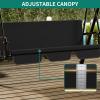 imageYITAHOME 3Seat Porch Swing Outdoor Heavy Duty Patio Swing Chair with Stand Adjustable Canopy Soft Cushion for Garden Patio Lawn Balcony and Deck BrownBlack