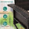 imageYITAHOME 3Seats Wicker Hanging Porch Swing Chair Outdoor Gray Rattan Patio Swing Lounge 3 Back Cushions Capacity for Garden Balcony DeckBrown Rattan Beige Cushion