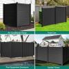 imageYITAHOME 4 Panels Air Conditioner Fence Privacy Screen 44quot H X 18quot W Outdoor Trash Can Enclosure with Metal Stakes Vinyl Pool Equipment EnclosureBlack