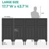 imageYITAHOME 4 Panels Air Conditioner Fence Privacy Screen 44quot H X 18quot W Outdoor Trash Can Enclosure with Metal Stakes Vinyl Pool Equipment EnclosureBlack