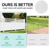 imageYITAHOME 4 Panels Air Conditioner Fence Privacy Screen 44quot H X 18quot W Outdoor Trash Can Enclosure with Metal Stakes Vinyl Pool Equipment EnclosureWhite