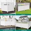 imageYITAHOME 4 Panels Air Conditioner Fence Privacy Screen 44quot H X 18quot W Outdoor Trash Can Enclosure with Metal Stakes Vinyl Pool Equipment EnclosureWhite