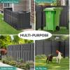imageYITAHOME 4 Panels Air Conditioner Fence Privacy Screen 44quot H X 18quot W Outdoor Trash Can Enclosure with Metal Stakes Vinyl Pool Equipment EnclosureBlack