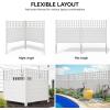 imageYITAHOME 4 Panels Air Conditioner Fence Privacy Screen 44quot H X 18quot W Outdoor Trash Can Enclosure with Metal Stakes Vinyl Pool Equipment EnclosureWhite
