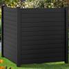 imageYITAHOME 4 Panels Air Conditioner Fence Privacy Screen 44quot H X 18quot W Outdoor Trash Can Enclosure with Metal Stakes Vinyl Pool Equipment EnclosureBlack
