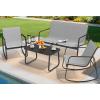 imageYITAHOME 4 Pieces Patio Furniture Set Outdoor Textilene Conversation Sets Rocking Bistro Chairs Loveseat and Glass Table for Living Room Lawn Garden Balcony Poolside Backyard GreyGrey
