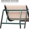imageYITAHOME 4 Pieces Patio Furniture Set Outdoor Textilene Conversation Sets Rocking Bistro Chairs Loveseat and Glass Table for Living Room Lawn Garden Balcony Poolside Backyard GreyBrown
