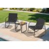 imageYITAHOME 4 Pieces Patio Furniture Set Outdoor Textilene Conversation Sets Rocking Bistro Chairs Loveseat and Glass Table for Living Room Lawn Garden Balcony Poolside Backyard GreyBlack