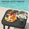 imageYITAHOME 4 Pieces Patio Furniture Set Outdoor Textilene Conversation Sets Rocking Bistro Chairs Loveseat and Glass Table for Living Room Lawn Garden Balcony Poolside Backyard GreyBlack