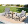 imageYITAHOME 4 Pieces Patio Furniture Set Outdoor Textilene Conversation Sets Rocking Bistro Chairs Loveseat and Glass Table for Living Room Lawn Garden Balcony Poolside Backyard GreyGrey