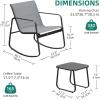 imageYITAHOME 4 Pieces Patio Furniture Set Outdoor Textilene Conversation Sets Rocking Bistro Chairs Loveseat and Glass Table for Living Room Lawn Garden Balcony Poolside Backyard GreyGrey