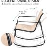 imageYITAHOME 4 Pieces Patio Furniture Set Outdoor Textilene Conversation Sets Rocking Bistro Chairs Loveseat and Glass Table for Living Room Lawn Garden Balcony Poolside Backyard GreyBrown