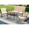 imageYITAHOME 4 Pieces Patio Furniture Set Outdoor Textilene Conversation Sets Rocking Bistro Chairs Loveseat and Glass Table for Living Room Lawn Garden Balcony Poolside Backyard GreyBrown