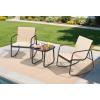 imageYITAHOME 4 Pieces Patio Furniture Set Outdoor Textilene Conversation Sets Rocking Bistro Chairs Loveseat and Glass Table for Living Room Lawn Garden Balcony Poolside Backyard GreyBrown