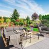 imageYITAHOME 4 Pieces Patio Furniture Set Outdoor Wicker Conversation Sectional LShaped Sofa with 5 Seater for Backyard Porch Boho Detachable Lounger with Thickness Cushions and Side Table  Grey
