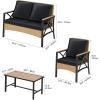 imageYITAHOME 4 Pieces Patio Furniture Set Outdoor Wicker Patio Conversation Set with Metal Table and Soft Cushions AllWeather Rattan Bistro Set with Loveseat Light Brown  GrayLight Brownblack