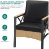imageYITAHOME 4 Pieces Patio Furniture Set Outdoor Wicker Patio Conversation Set with Metal Table and Soft Cushions AllWeather Rattan Bistro Set with Loveseat Light Brown  GrayLight Brownblack