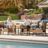 imageYITAHOME 4 Pieces Patio Furniture Set Outdoor Wicker Patio Conversation Set with Metal Table and Soft Cushions AllWeather Rattan Bistro Set with Loveseat Light Brown  GrayLight Browngray
